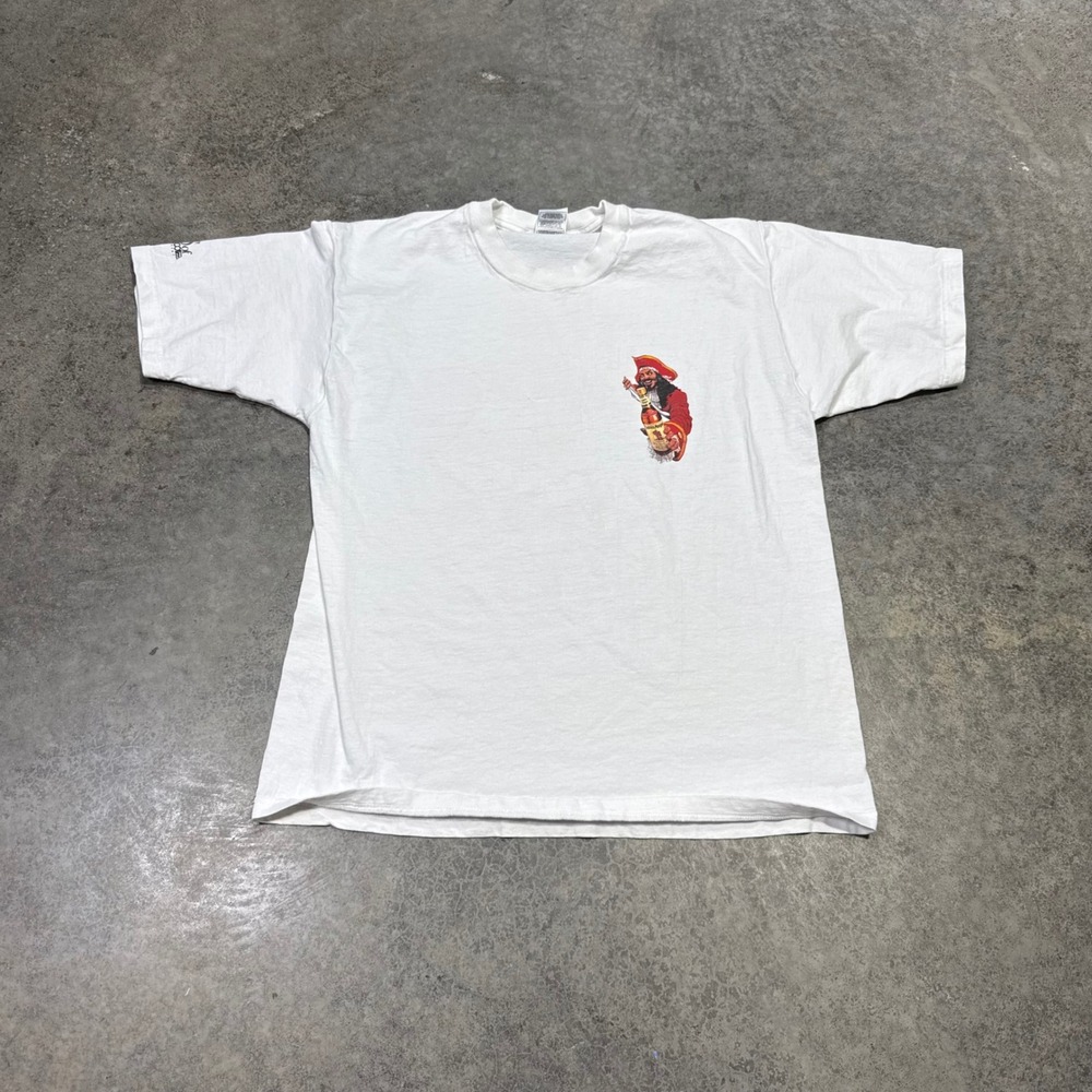 Early 2000s Fruit of the Loom T-Shirt Mens L White Captain Morgan Graphic Tee